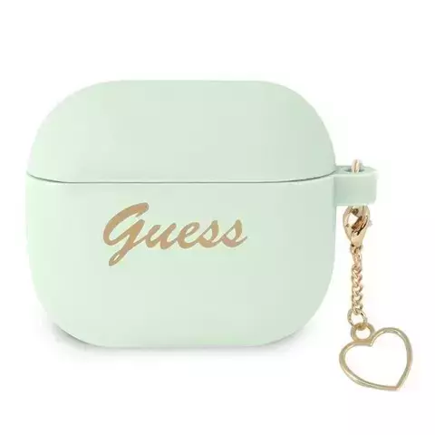 Guess GUA3LSCHSN AirPods 3 Cover zielony/green Silicone Charm Heart Collection