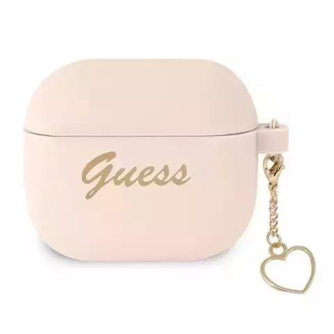 Guess GUA3LSCHSP AirPods 3 Cover różowy/pink Silicone Charm Collection