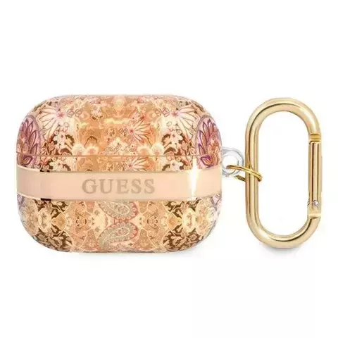 Guess GUAPHHFLD AirPods Pro cover złoty/gold Paisley Strap Collection