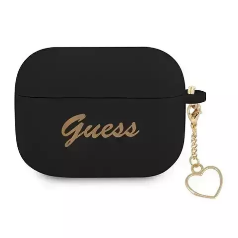 Guess GUAPLSCHSK AirPods Pro Cover Czarny/Black Silicone Charm Collection