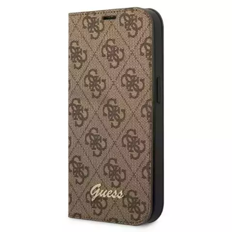 Guess GUBKP14XHG4SHW Hülle für Apple iPhone 14 Pro Max 6,7" Braun/Braun Buch 4G Vintage Gold Logo