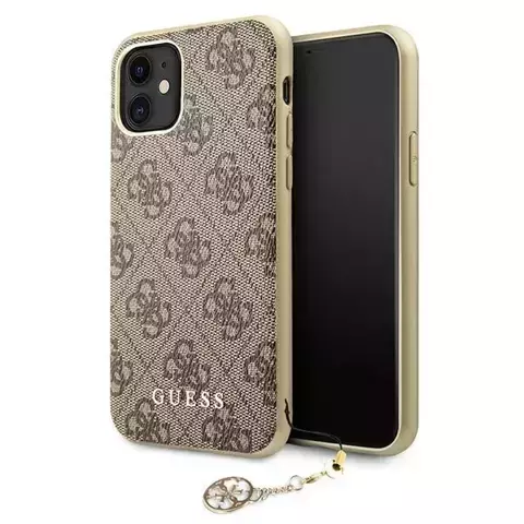 Guess GUHCN61GF4GBR iPhone 11 braun /brązowy Hartschalenetui 4G Charms Collection