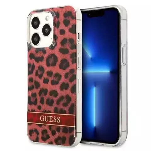 Guess GUHCP13LHSLEOR iPhone 13 Pro / 13 6,1" Czerwony/Red Hardcase Leopard