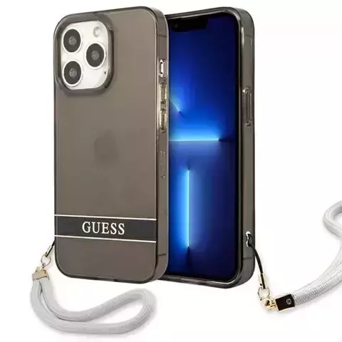 Guess GUHCP13LHTSGSK iPhone 13 Pro / 13 6,1" Czarny/Black Hardcase Translucent Stap