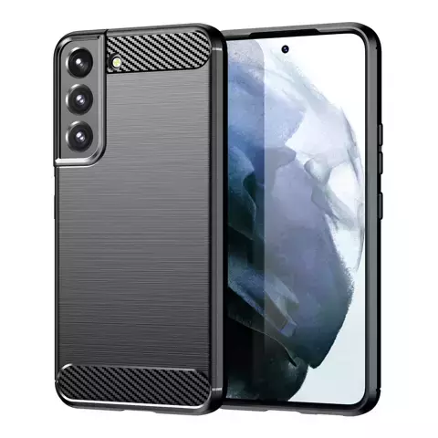 Handyhülle Carbon Case für Samsung Galaxy S23 flexible Silikon-Carbon-Hülle schwarz