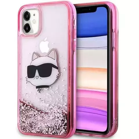 Handyschutzhülle Karl Lagerfeld KLHCN61LNCHCP für Apple iPhone 11/ XR 6.1" pink/pink Hardcase Glitter Choupette Head