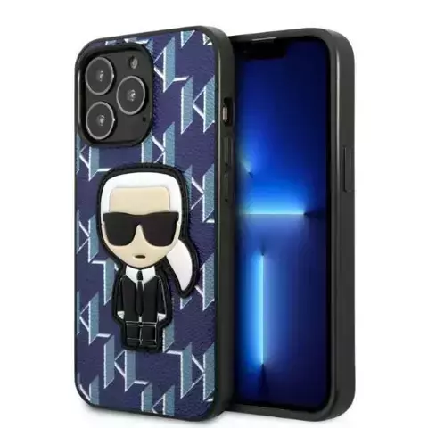 Handyschutzhülle Karl Lagerfeld KLHCP13LPMNIKBL für Apple iPhone 13 Pro / 13 6.1" Hardcase blau/blau Monogram Ikonik Patch