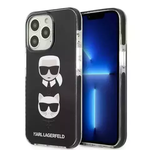 Handyschutzhülle Karl Lagerfeld KLHCP13LTPE2TK für Apple iPhone 13 Pro / 13 6.1" Hardcase schwarz/schwarz Karl