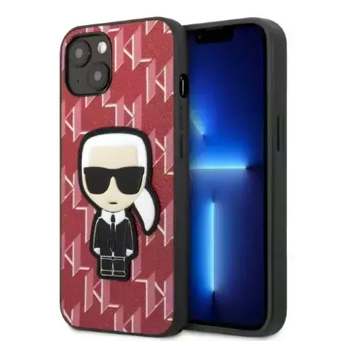 Handyschutzhülle Karl Lagerfeld KLHCP13MPMNIKPI für Apple iPhone 13 6.1" Hardcase rot/rot Monogram Ikonik Patch