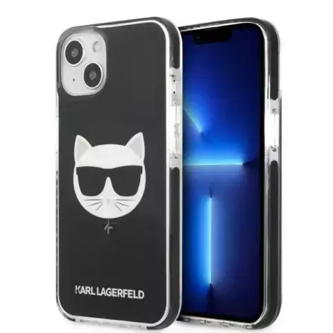 Handyschutzhülle Karl Lagerfeld KLHCP13MTPECK für Apple iPhone 13 6.1" Hardcase schwarz/schwarz Choupette Head