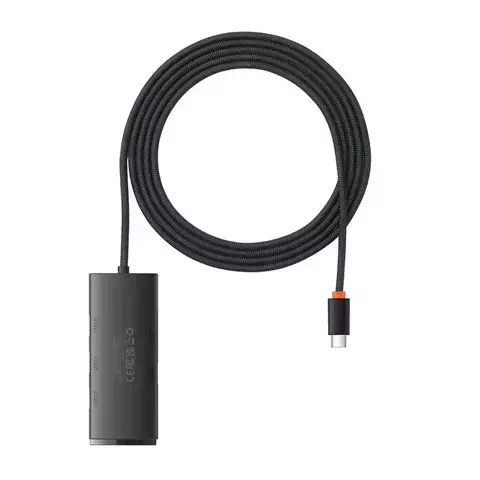 Hub 4w1 Baseus Lite Serie USB-C mit 4x USB 3.0 USB-C, 2m (schwarz)