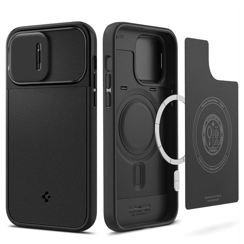 Hülle Spigen Optics Armor Mag MagSafe für Apple iPhone 14 Pro Schwarz