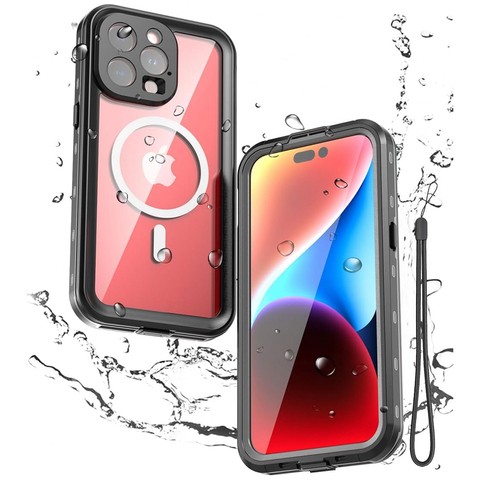 Hülle für Apple iPhone 15 Pro Max Armored 360 Hülle für Mag Safe wasserdicht Armor IP68 Alogy schwarz