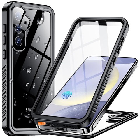 Hülle für Samsung Galaxy S24 Armored Waterproof IP68 360 Armor Case mit integriertem Glas Alogy schwarz