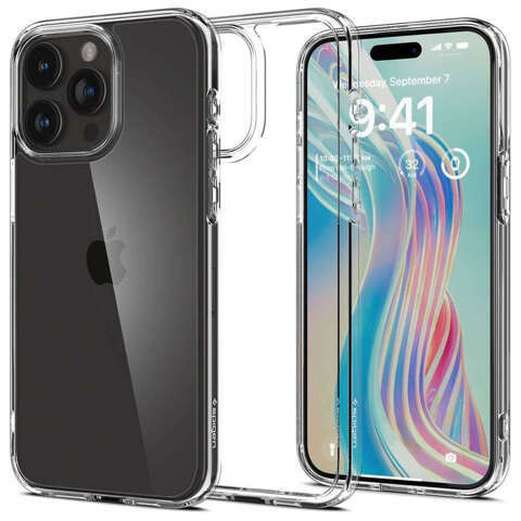 Hülle für iPhone 15 Pro Max Spigen Ultra Hybrid Case, kristallklare Rückseite