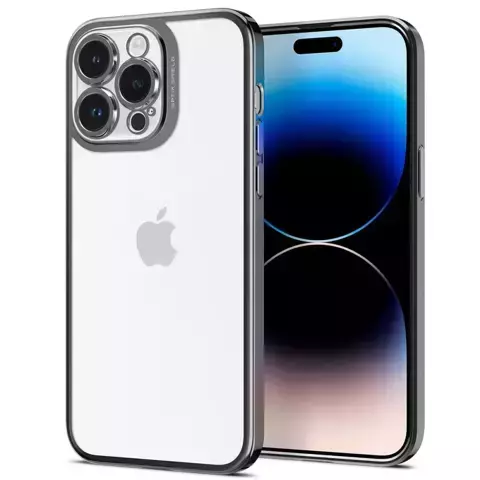 Hülle mit Spigen Optik Crystal für Apple iPhone 14 Pro Chrome Grey