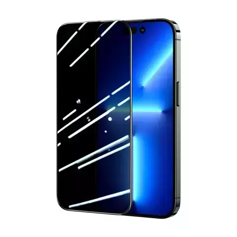 Joyroom Knight 2.5D Privacy TG Panzerglas für iPhone 14 Pro Max mit Anti-Spy-Filter Vollbild mit transparentem Rahmen (JR-P04)