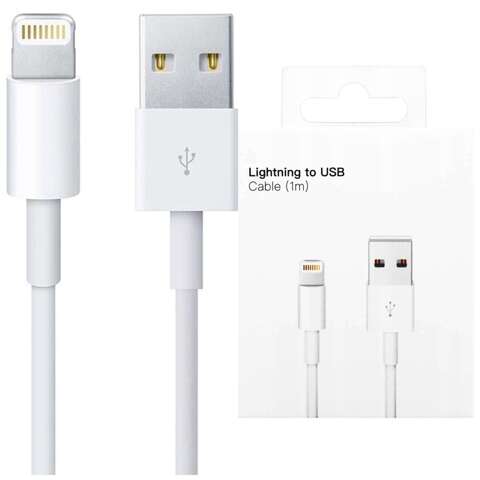 Kabel 1m Lightning auf USB-A USB für Apple iPhone, iPad, iPod BOX Weiß