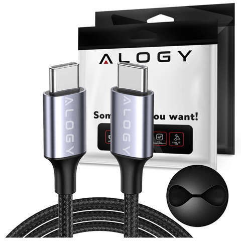 Kabel 2 m PD 60 W Alogy Nylon USB-C auf USB-C Typ C Ladegeflecht-Organizer