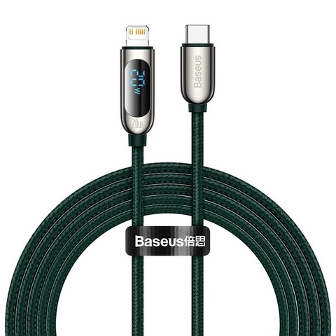 Kabel 2m Baseus Display PD 20W USB-C Typ C für Lightning für iPhone Zielony