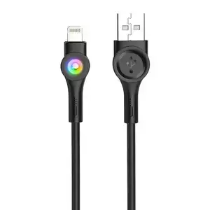 Kabel Foneng X59 USB-auf-Lightning-Kabel, LED, 3A, 1m (schwarz)