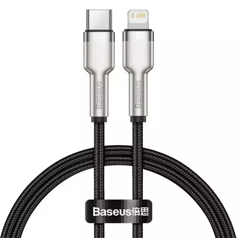 Kabel USB-C für Lightning Baseus Cafule, PD, 20W, 0,25m (schwarz)