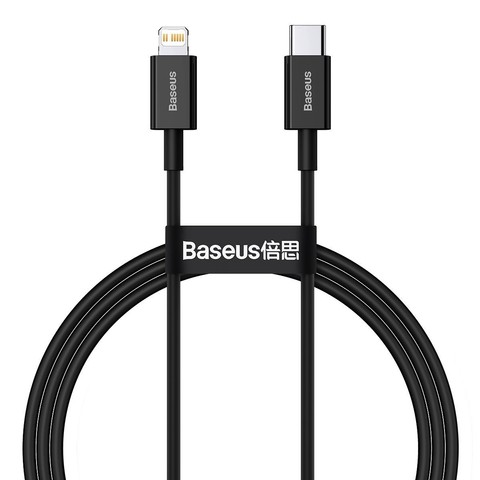 Kabel USB-C für Lightning Baseus Superior Series, 20W, PD, 1m (schwarz)