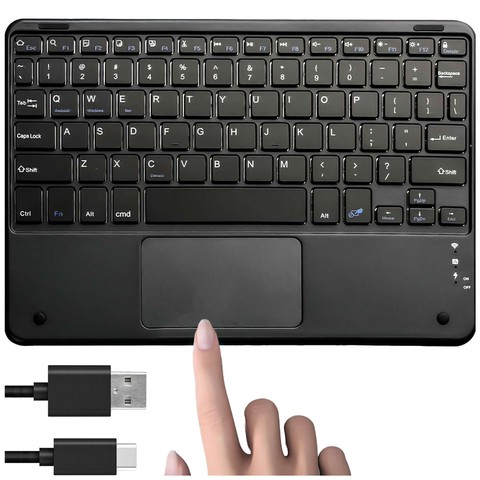 Kabellose Tastatur mit Bluetooth Touchpad Touchpad für PC TV Tablet USB-C Alogy Wireless Schwarz