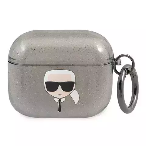 Karl Lagerfeld KLA3UKHGK AirPods 3 Cover czarny/black Glitter Karl`s Head