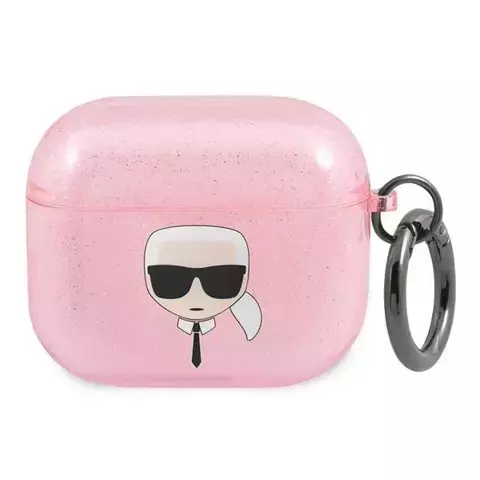 Karl Lagerfeld KLA3UKHGP AirPods 3 Cover Pink / Pink Glitter Karl`s Head