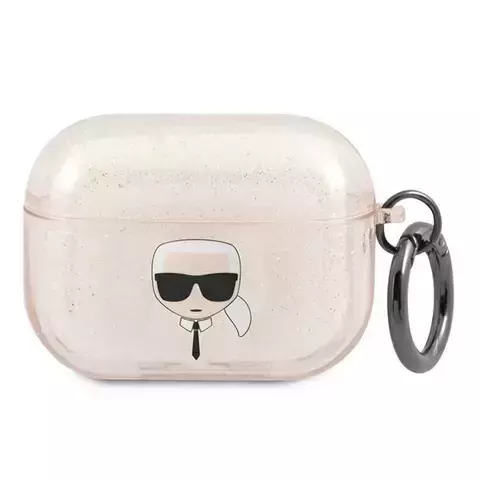 Karl Lagerfeld KLAPUKHGD AirPods Pro Cover złoty/gold Glitter Karl`s Head