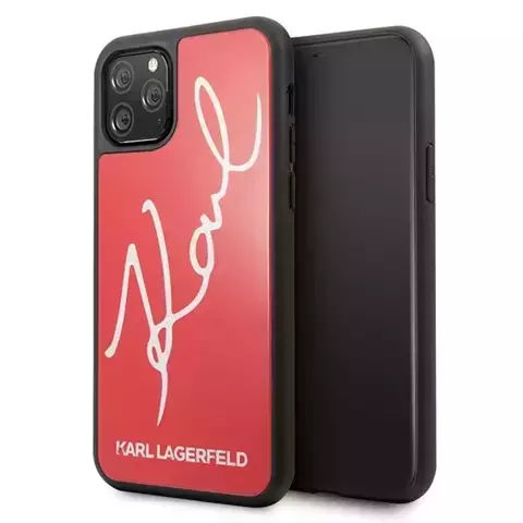 Karl Lagerfeld KLHCN58DLKSRE iPhone 11 Pro czerwony/red Hard Case Signature Glitter