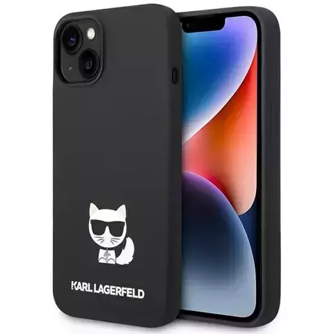 Karl Lagerfeld KLHCP14SSLCTBK Schutzhülle für Apple iPhone 14 6.1" Hardcase schwarz/schwarz Choupette Body aus Silikon