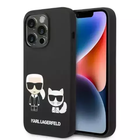 Karl Lagerfeld KLHMP14LSSKCK iPhone 14 Pro 6,1" Hardcase Czarny/Schwarz Liquid Silicone Karl