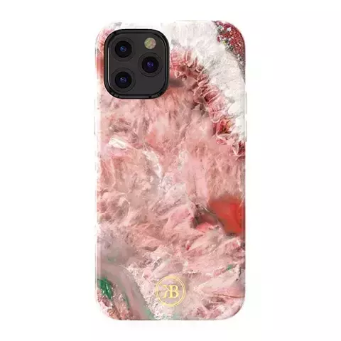 Kingxbar Agate Series elegante Hülle bedruckt mit Achat iPhone 12 mini rot