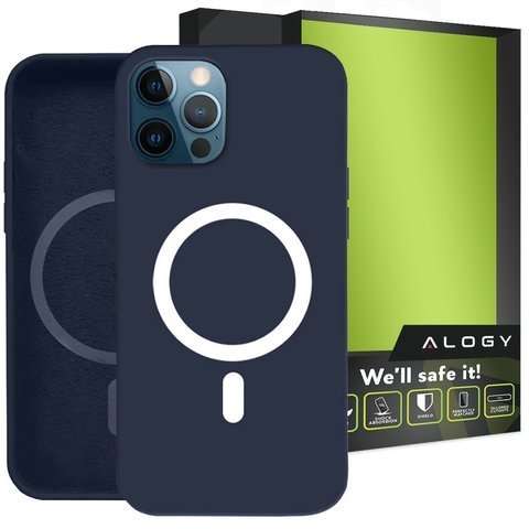 MagSafe Ultra Slim Alogy Hülle für Qi-Ladegeräte für iPhone 12 / Pro Marineblau