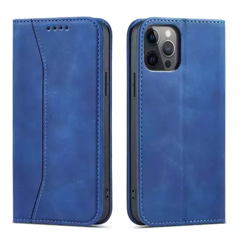 Magnet Fancy Case Case für iPhone 12 Pro Max Tasche Kartenetui Kartenhalter Blau