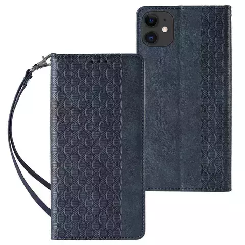 Magnet Strap Case Hülle für iPhone 12 Tasche Geldbörse Mini Lanyard Anhänger Blau