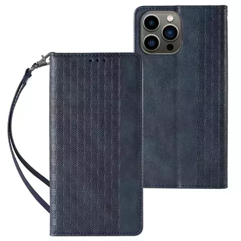 Magnet Strap Case Hülle für iPhone 13 Pro Max Tasche Geldbörse Mini Lanyard Anhänger Blau