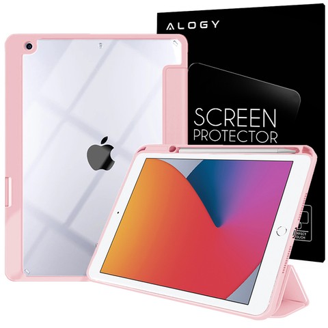 Magnetisches Alogie-Federmäppchen für iPad 10.2 2019/2020/2021 7/8 / 9Gen Rosa Glas