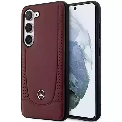 Mercedes Hülle für Samsung Galaxy S23 HardCase Leder Urban Bengale rot