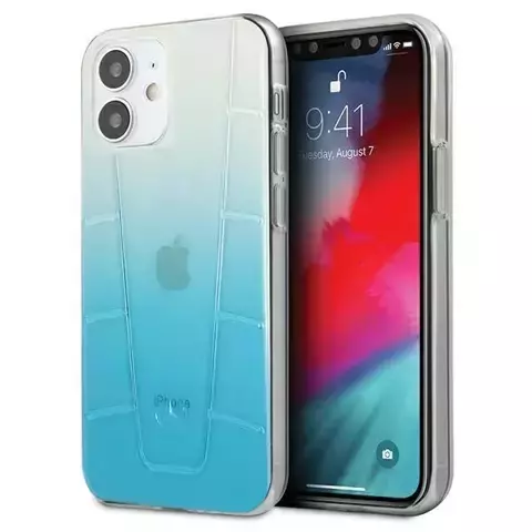 Mercedes MEHCP12SCGLBL Schutzhülle für Apple iPhone 12 Mini 5.4" blau/blau Hardcase Transparent Line