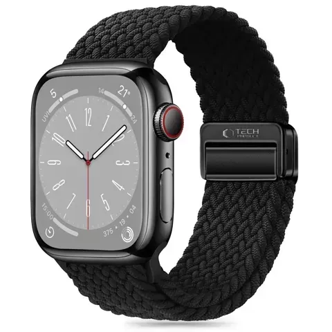 Nylonarmband für Apple Watch 4 / 5 / 6 / 7 / 8 / 9 / SE (38 / 40 / 41 mm) NylonMag Schwarz