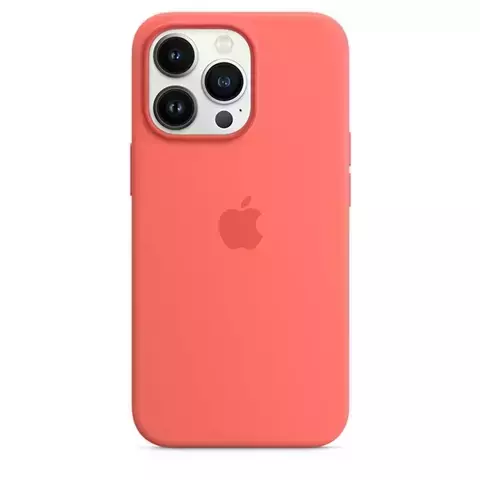 Original Apple Schutzhülle MM2E3ZM/A für Apple iPhone 13 Pro / 13 6.1" MagSafe pomelo/pomelo pink Silikonhülle