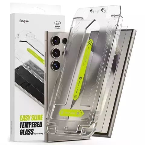Ringke Easy Slide 2er-Pack gehärtetes Glas für Samsung Galaxy S24 Ultra Clear
