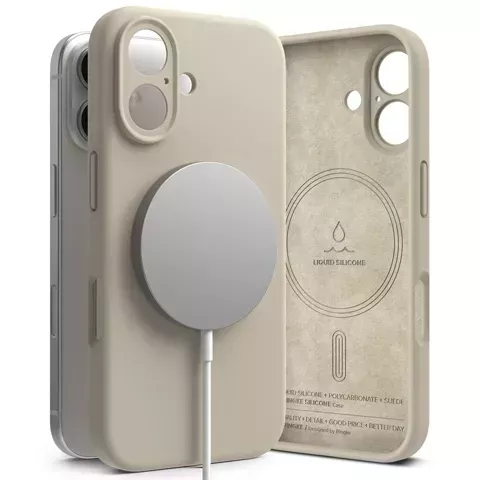 Ringke MagSafe magnetische Silikonhülle für iPhone 16 Gehäuseabdeckung Beige