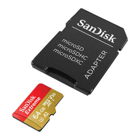 SANDISK EXTREME microSDXC 64 GB 170/80 MB/s UHS-I U3 Speicherkarte (SDSQXAH-064G-GN6MA)