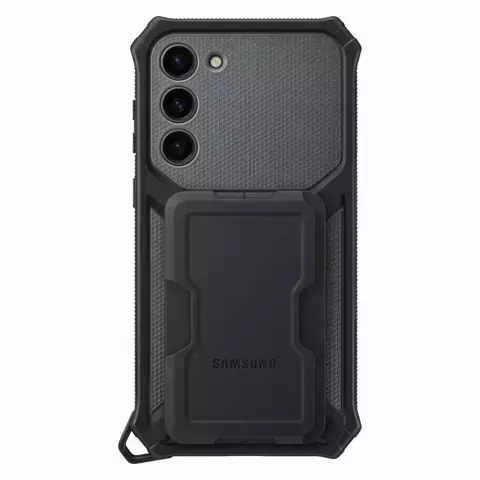 Samsung Rugged Gadget Case für Samsung Galaxy S23 Plus gepanzerte Abdeckung Ringhalter Ständer grau