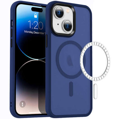 Schützendes MagMat Case für MagSafe für Apple iPhone 13 Mini Matt Navy