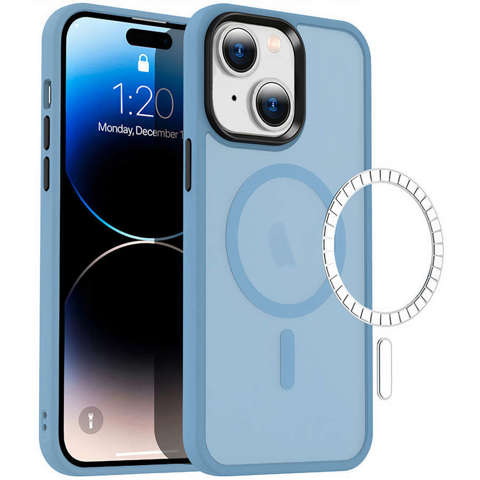 Schützendes MagMat Case für MagSafe für Apple iPhone 14 Matt Sierra Blue